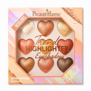 Heart Shape 9 Shades Eyeshadow & Highlighter Makeup Palette for Women (Pack Of 1)