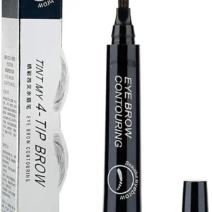 Waterproof 4 Point Eyebrow eyeliner penBlack - Microblading Fork Tip Tint Pen (Black)