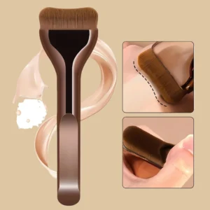 Makeup Brush, Foundation Brush, Curved Brush, Soft Bristles (Assorted color)