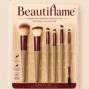 Beautiflame Soft Eye Makeup Brush Set for Foundation, Blending, Eyeshadow Brushes (Pack of 6)