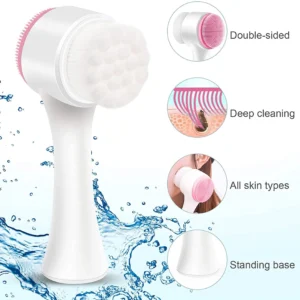 Beautiflame Facial Cleansing Brush, Manual Double Sides, Facial Scrub Deep Cleaner.