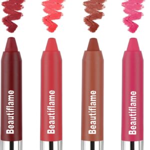 Matte Crayon Lipstick Waterproof and Smooth Texture pencil lipstick (Pink, Red, Brown, Maroon,)