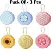 Hair Care Scalp Massager Hanging Silicone Portable and Washable Blue+Yellow+Pink