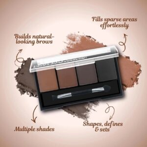 Professional Brow Powder Kit | 4 Shades + Applicator Brush | Natural Finish