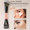 Double End Foundation Makeup Brush, Outline, Shadow Brush, Soft Fiber Brush Multicolore (Pack of 1)